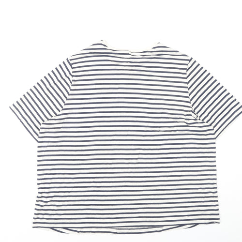 Marks and Spencer Womens Navy Striped T-Shirt, Size 18