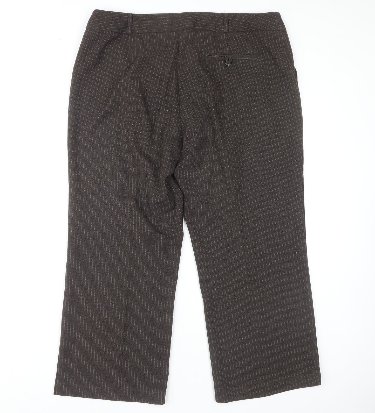 BHS Women's Brown Pinstripe Trousers Size 18 Petites