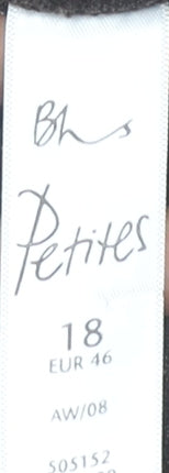 BHS Women's Brown Pinstripe Trousers Size 18 Petites