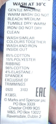 Marks and Spencer Boys Blue Sweatshirt, Size 11 Years, Crew Neck