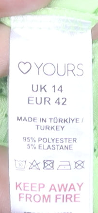 Yours Women's Green Sleeveless Top UK 14
