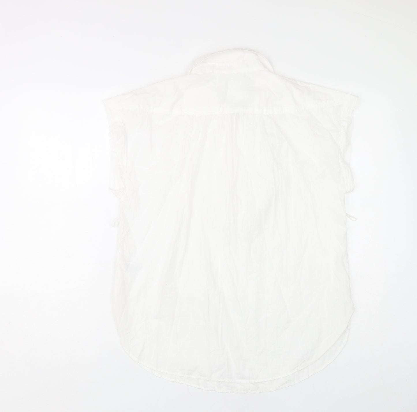 H&M Women's White Sleeveless Blouse - Size 6