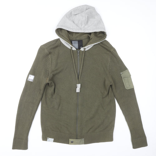 Burton Men's M Full Zip Green Hooded Jumper