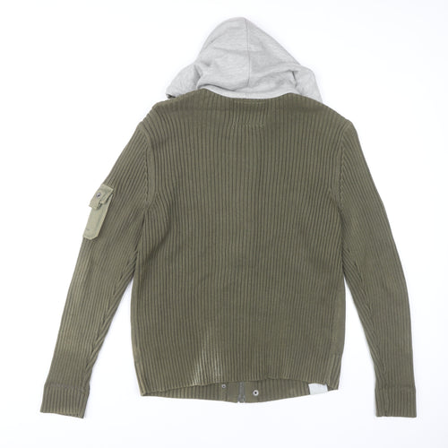 Burton Men's M Full Zip Green Hooded Jumper