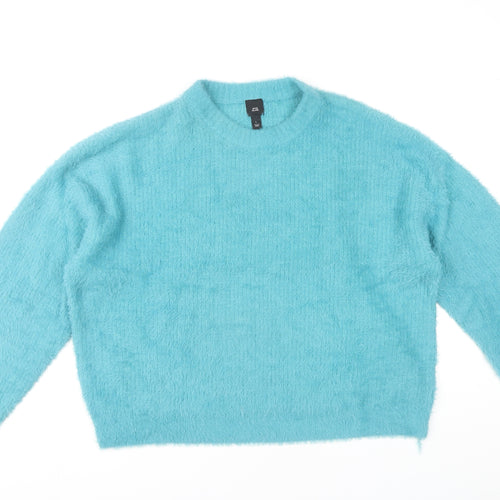 River Island Women's Blue Crew Neck Jumper Size L