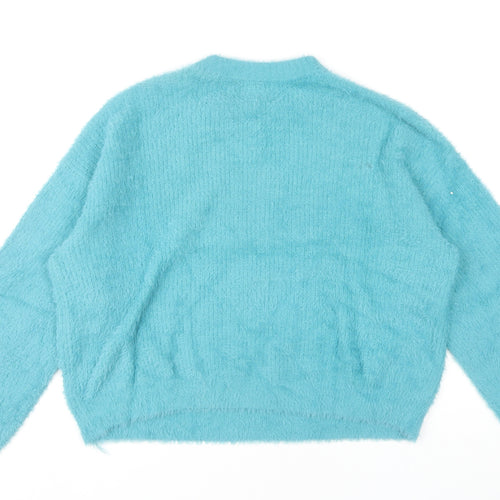 River Island Women's Blue Crew Neck Jumper Size L