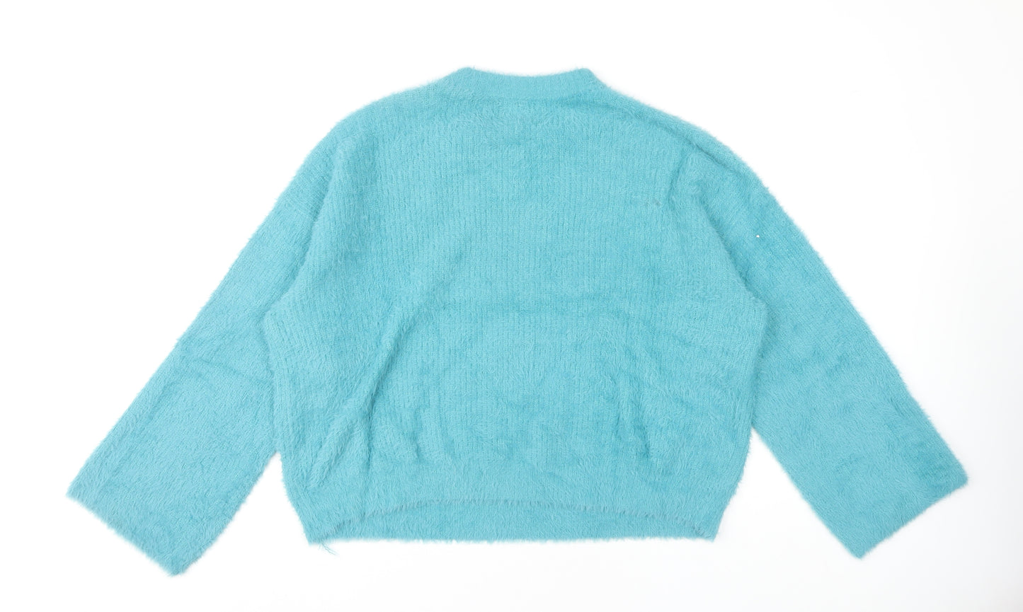 River Island Women's Blue Crew Neck Jumper Size L