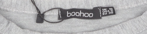 boohoo Women's Grey Lightweight Sweatshirt, Size 10