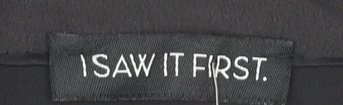 I Saw It First Black Wrap Dress, Size 16, Women's Long Sleeve