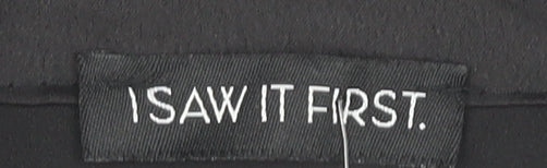 I Saw It First Black Wrap Dress, Size 16, Women's Long Sleeve