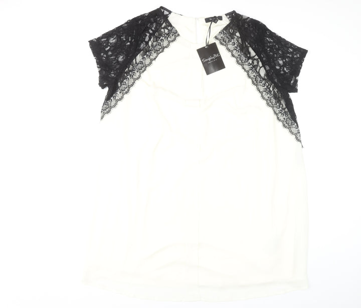 Simply Be Women's Black Ivory Lace Shift Dress Size 22