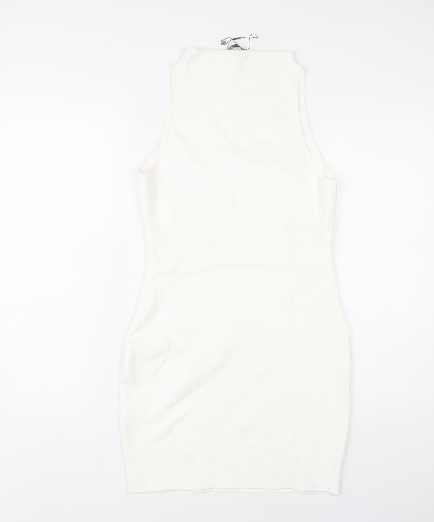 Zara Women’s White Bodycon Dress L Party Sleeveless
