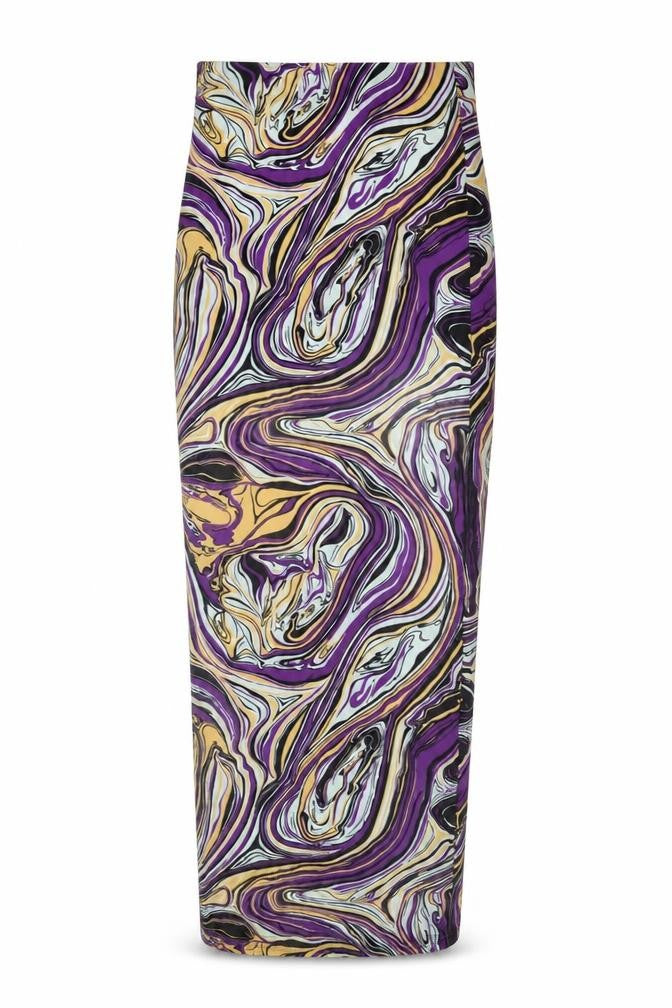 Missguided Women's Long Multicoloured Geometric Skirt, Size 8