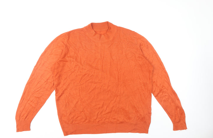 Marks and Spencer Women's Orange Mock Neck Jumper
