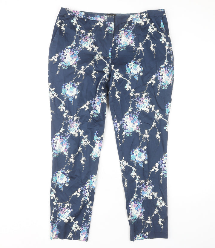 Oasis Women’s Blue Floral Trousers Size 14