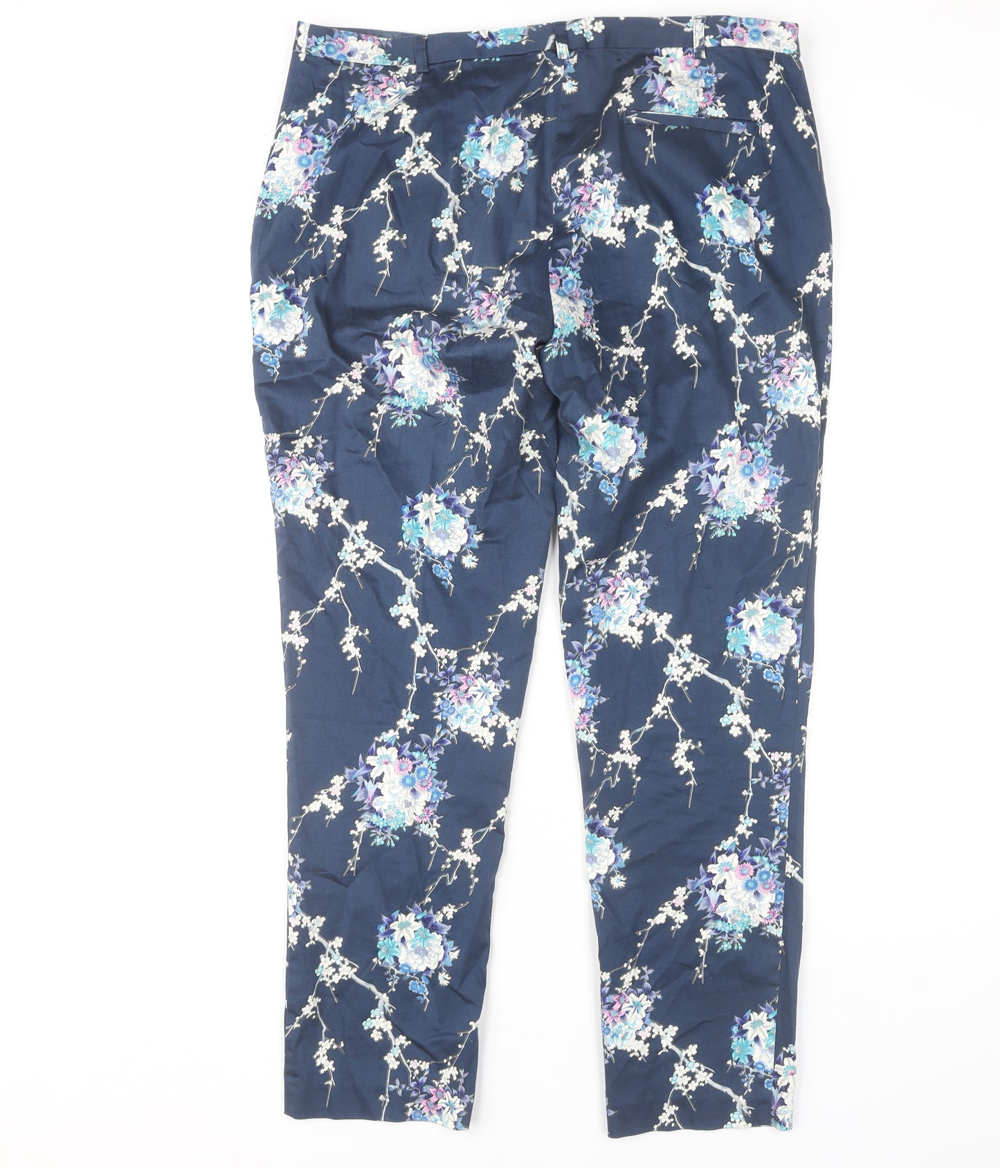 Oasis Women’s Blue Floral Trousers Size 14