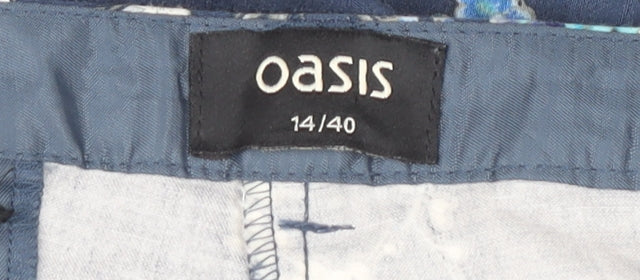 Oasis Women’s Blue Floral Trousers Size 14