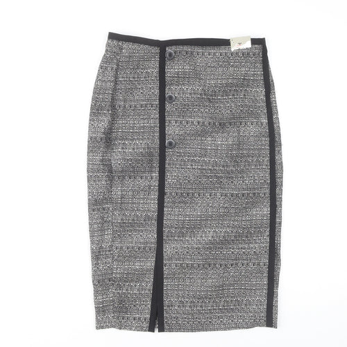 Tu Women's Grey Geometric Pencil Skirt Knee Length Workwear