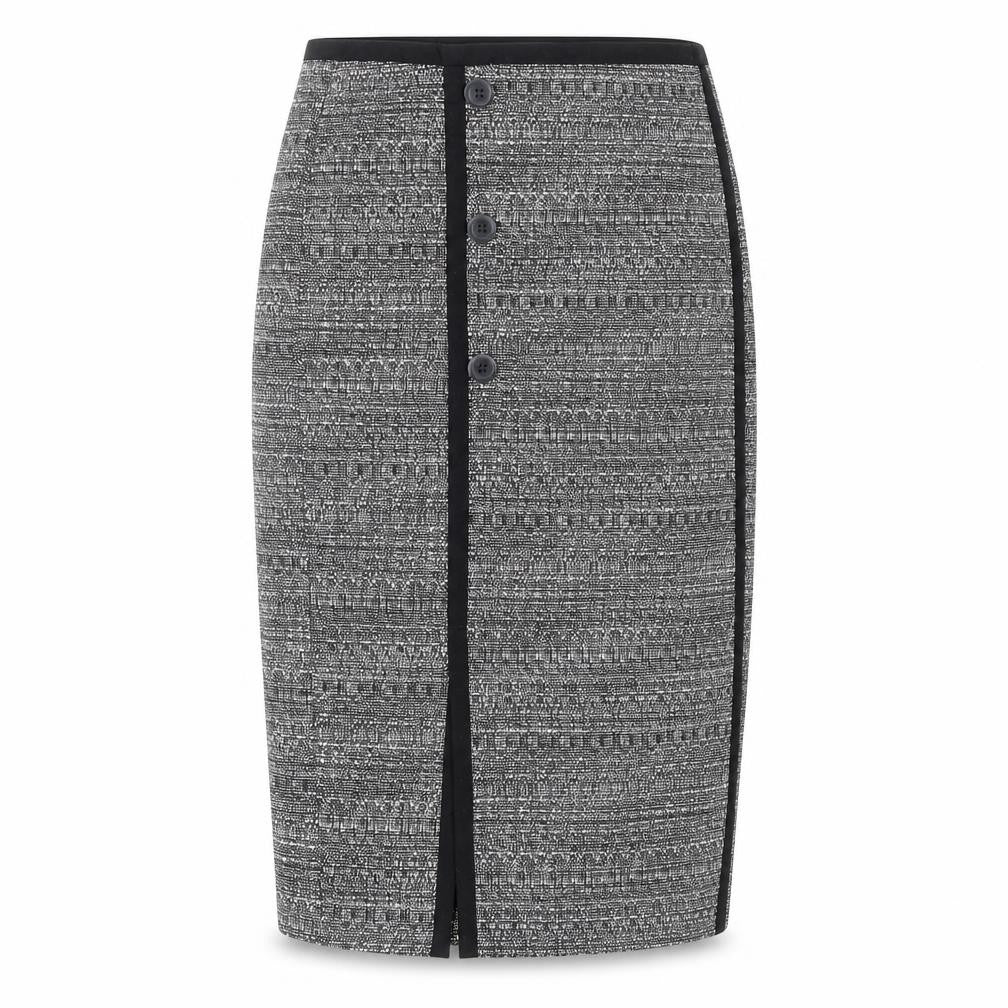 Tu Women's Grey Geometric Pencil Skirt Knee Length Workwear