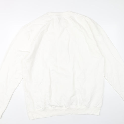 Lipsy London Women's Ivory Glitter Holiday Sweatshirt 2XL