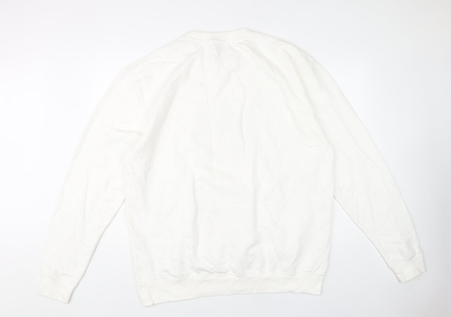 Lipsy London Women's Ivory Glitter Holiday Sweatshirt 2XL