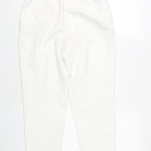 Zara Women's White Trousers M Elastic Waist