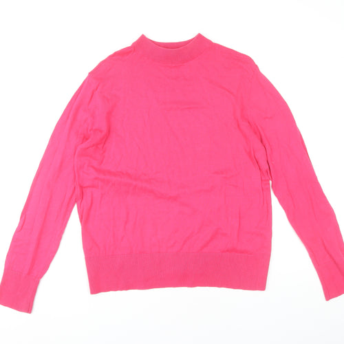 Monki Women's Pink Mock Neck Pullover Jumper Size 12