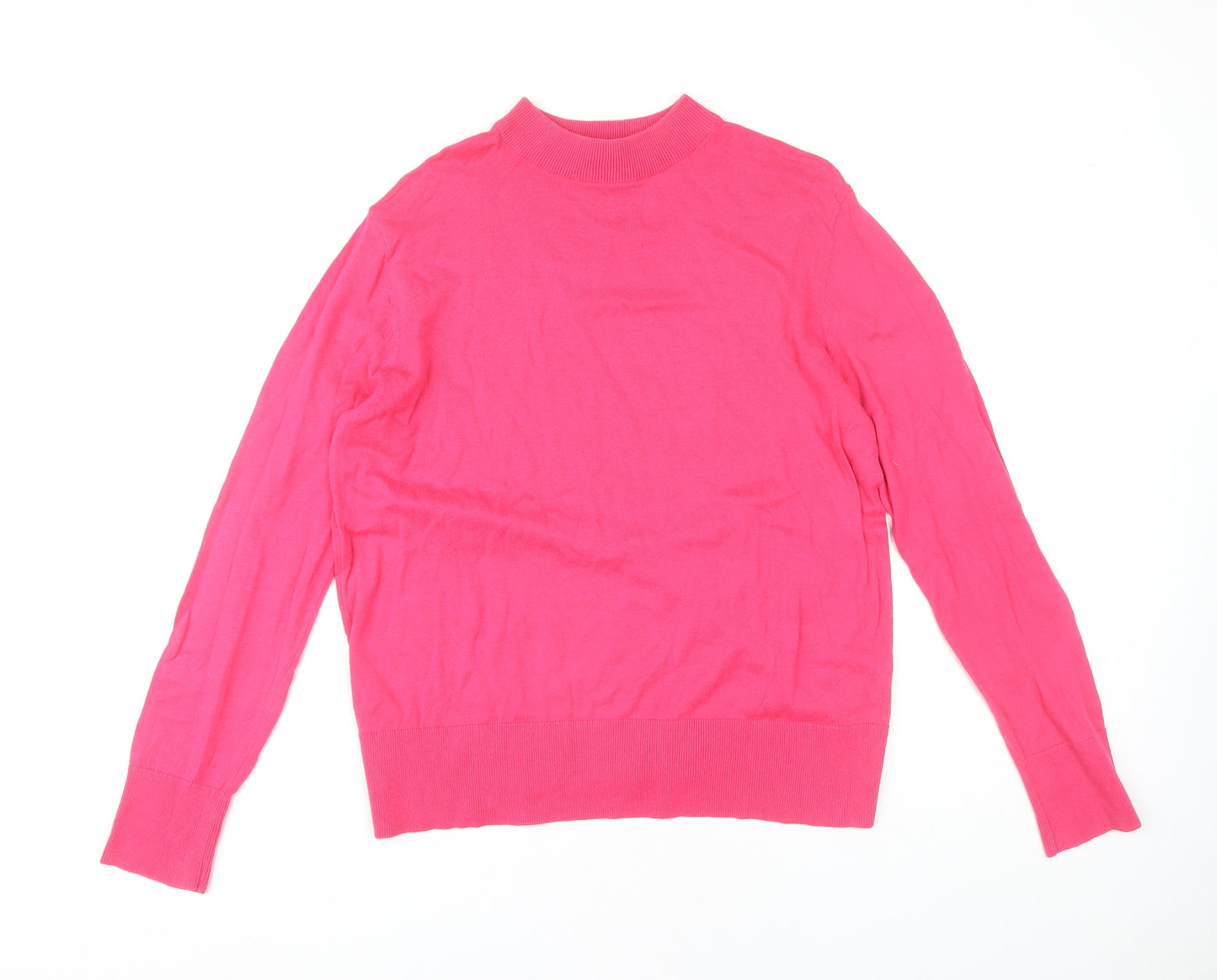 Monki Women's Pink Mock Neck Pullover Jumper Size 12