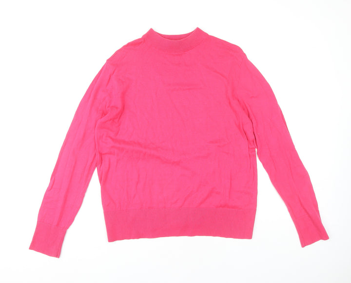 Monki Women's Pink Mock Neck Pullover Jumper Size 12