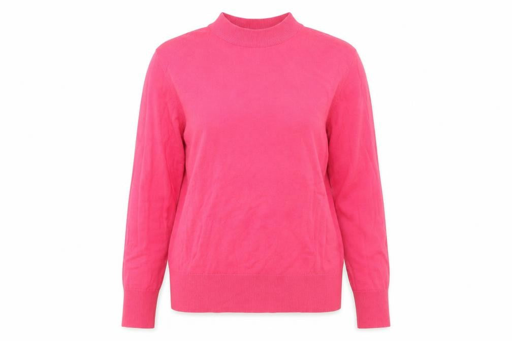 Front view of Monki Women's Pink Mock Neck jumper, size 12