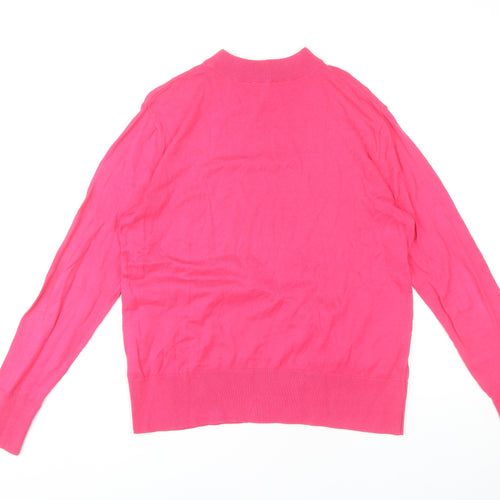 Monki Women's Pink Mock Neck Pullover Jumper Size 12