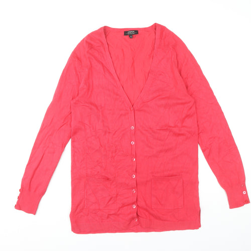 Papaya Women's Red Cardigan, Size 12, V-Neck