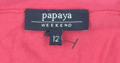 Papaya Women's Red Cardigan, Size 12, V-Neck