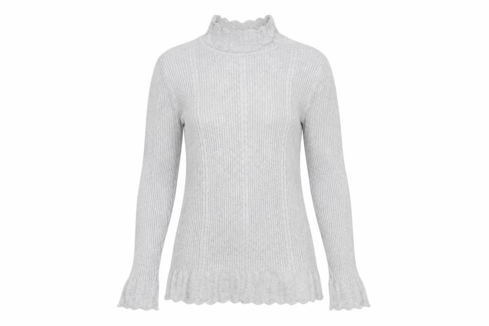 Front view of Papaya Women's Grey Knit jumper, size 14
