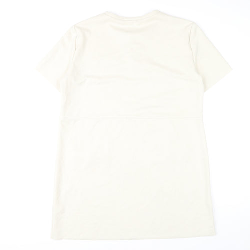 Zara Women's Ivory Shift Dress, Size 16, Short Sleeve