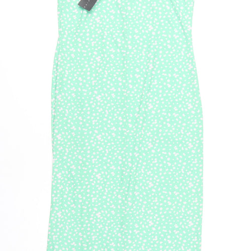Daisy Street Women's Green Floral Slip Dress - Size 14