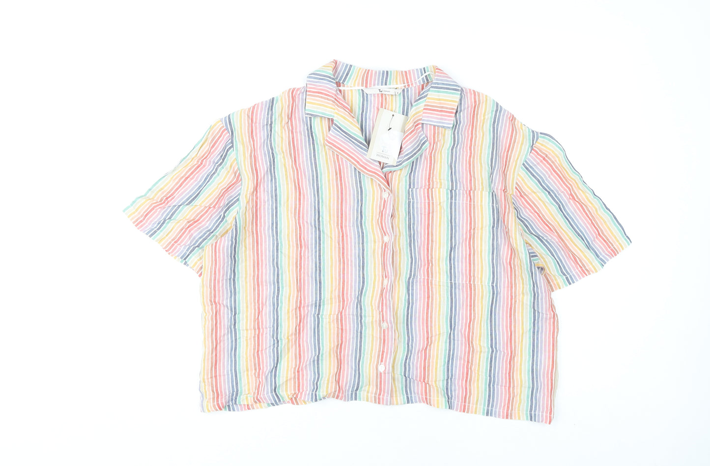 Tu Women's Multicoloured Striped Button-Up Shirt Size 16