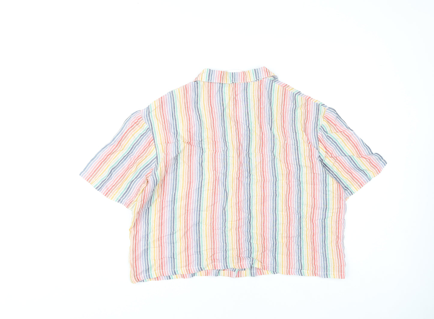 Tu Women's Multicoloured Striped Button-Up Shirt Size 16