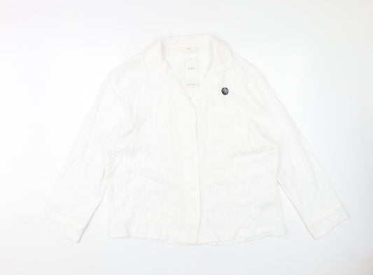 Marks and Spencer Women's White Pyjama Shirt Size 10