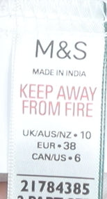 Marks and Spencer Women's White Pyjama Shirt Size 10