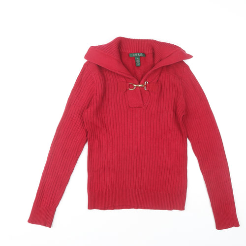 Lauren Ralph Lauren Women's Red Cotton Jumper S