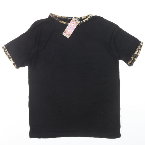 Boohoo Women's Black T-Shirt - Size 10