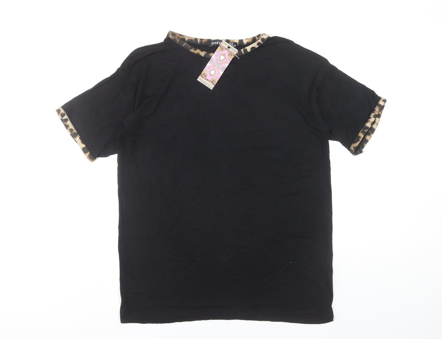 Boohoo Women's Black T-Shirt - Size 10