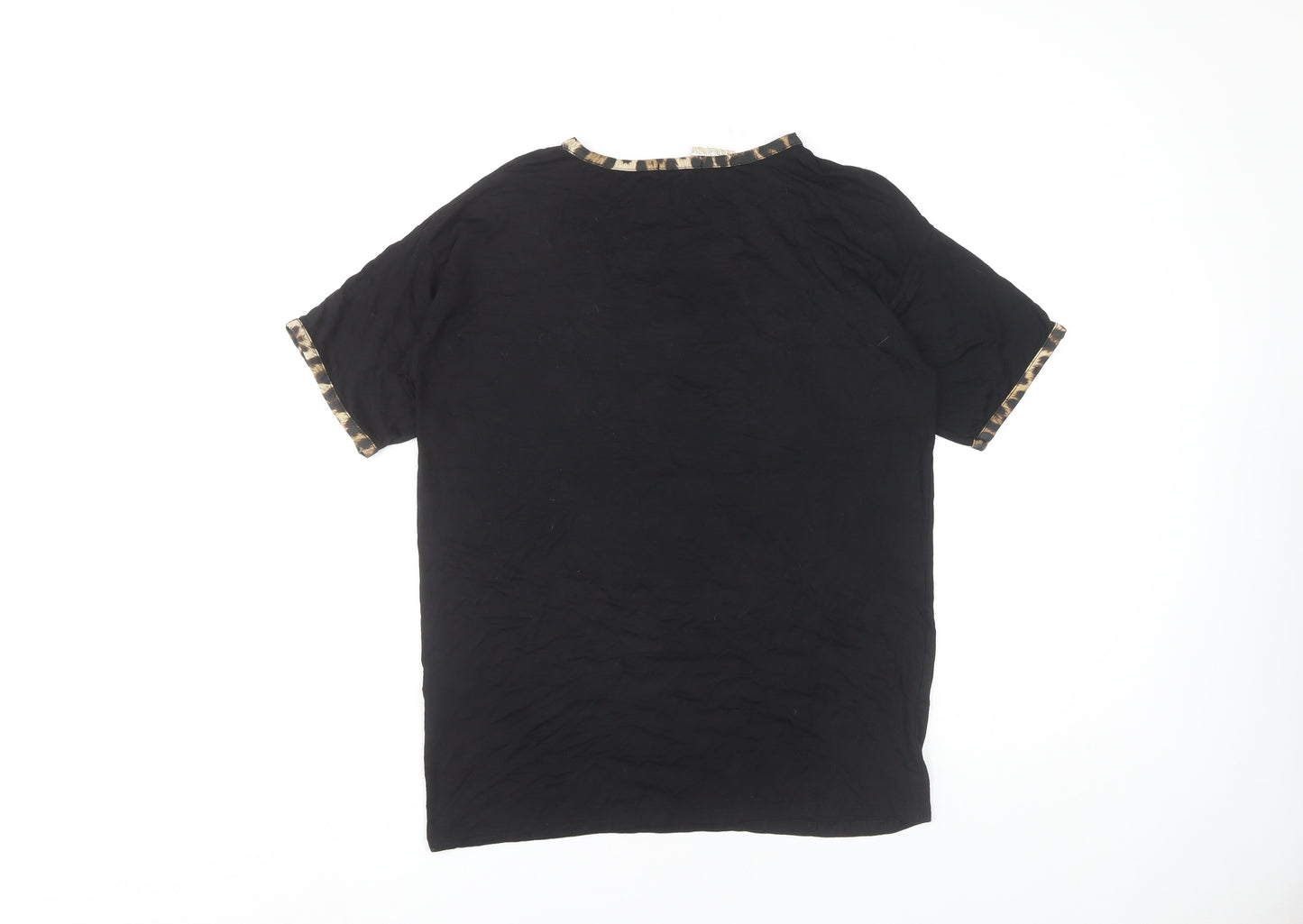 Boohoo Women's Black T-Shirt - Size 10