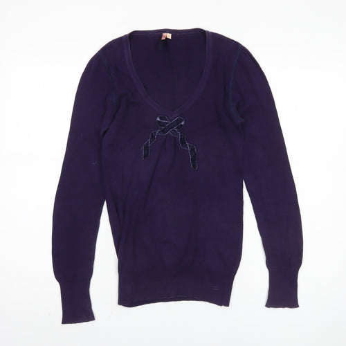 Women's Purple Wool Pullover Jumper, S