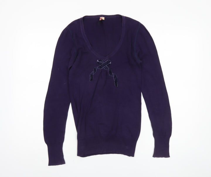 Women's Purple Wool Pullover Jumper, S