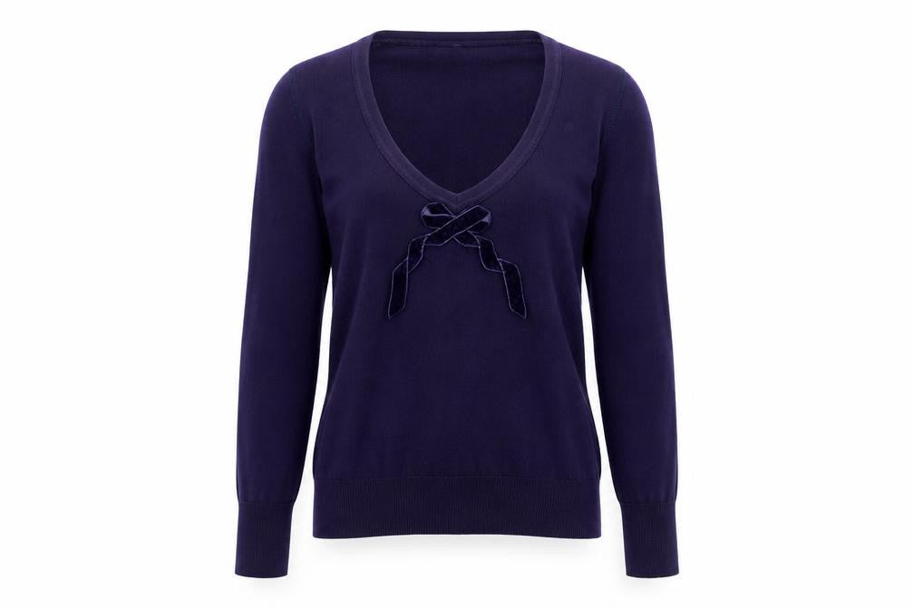 Front view of Women's Purple Wool jumper, S