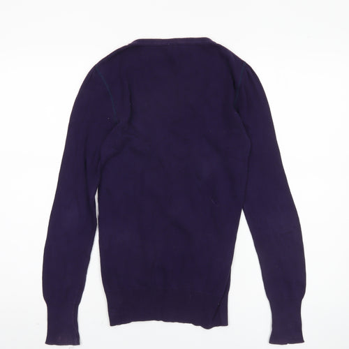 Women's Purple Wool Pullover Jumper, S