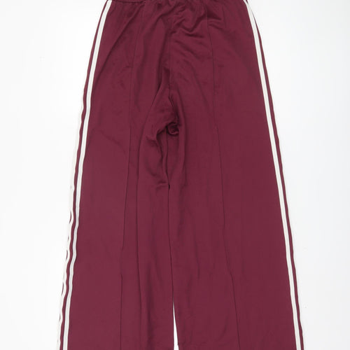 Adidas Women's Red Track Pants, Size 8, Wide-Leg