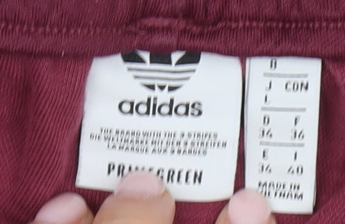 Adidas Women's Red Track Pants, Size 8, Wide-Leg